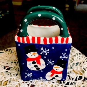 GANZ BELLA CASA Holiday Gift Ceramic Bag 4” tall